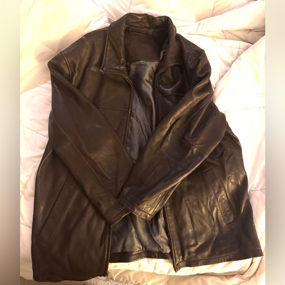 Roundtree & Yorke Dark Brown Leather Jacket